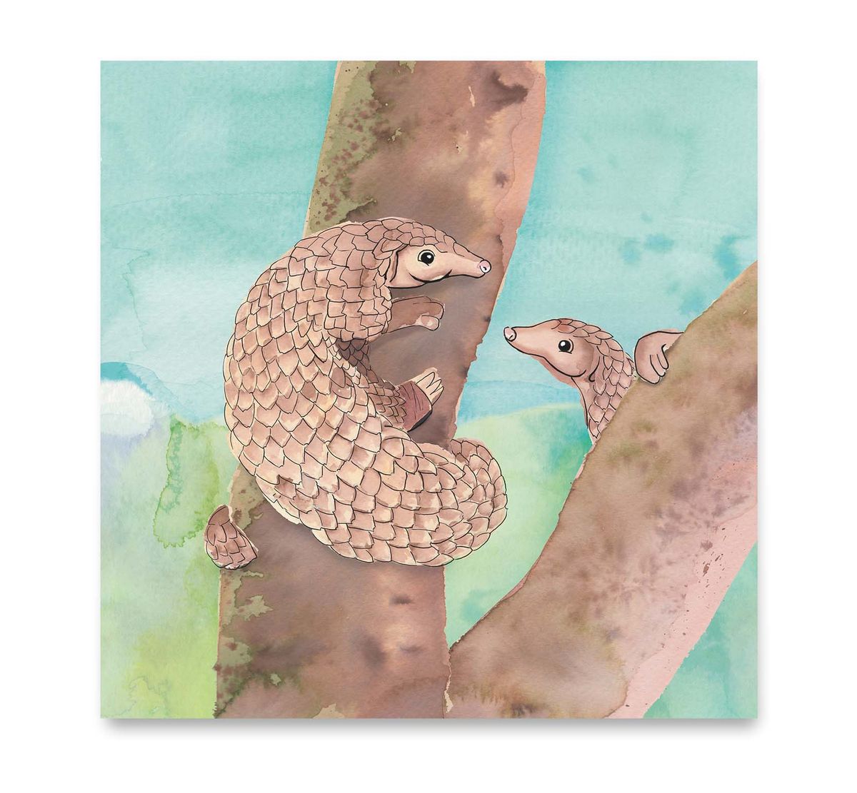 Handgemaakte wenskaart - Pangolin - Mags Up Your Mind